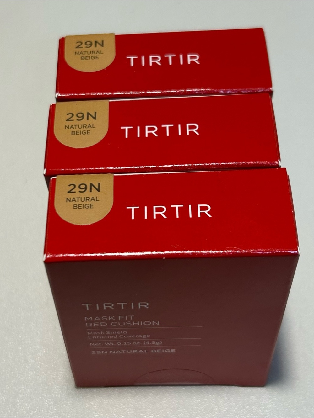 3 TIRTIR Mini Mask Fit Red Cushion Foundation 29N Natural beige 4.5g 0.15oz